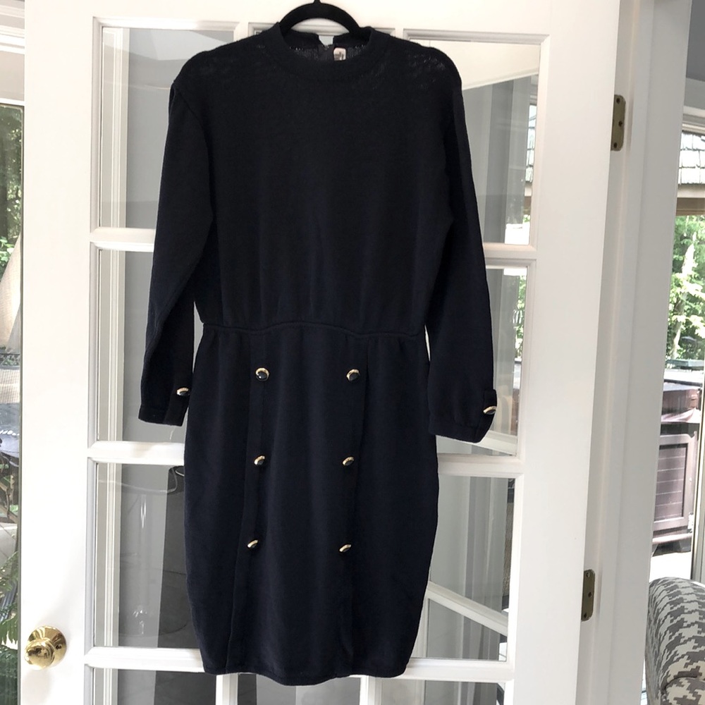 St. John Vintage Knit Long Sleeve Dress